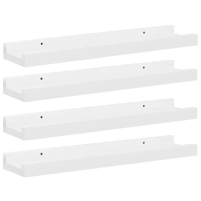 Étagères murales 4 pcs Blanc brillant 40x9x3 cm