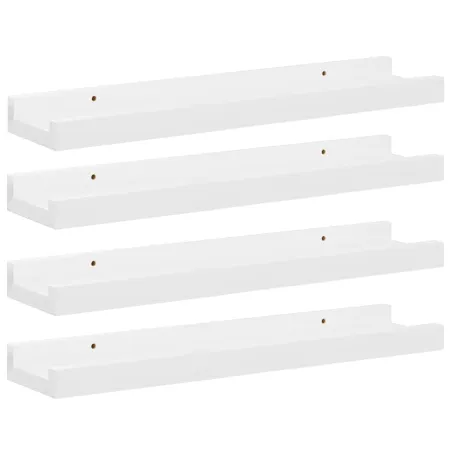Étagères murales 4 pcs Blanc brillant 40x9x3 cm