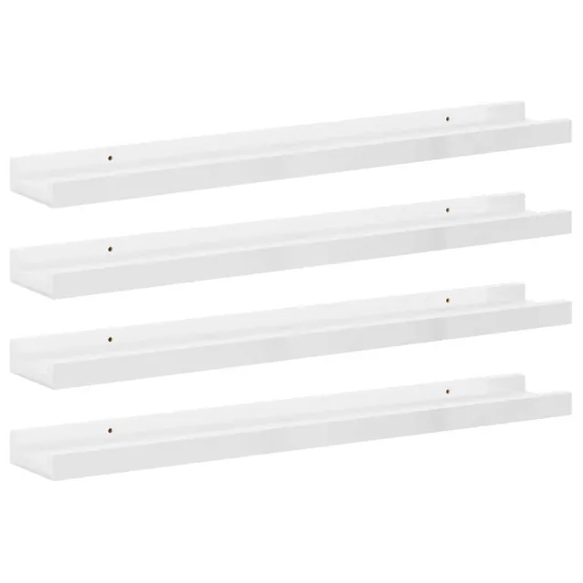 Étagères murales 4 pcs Blanc brillant 60x9x3 cm