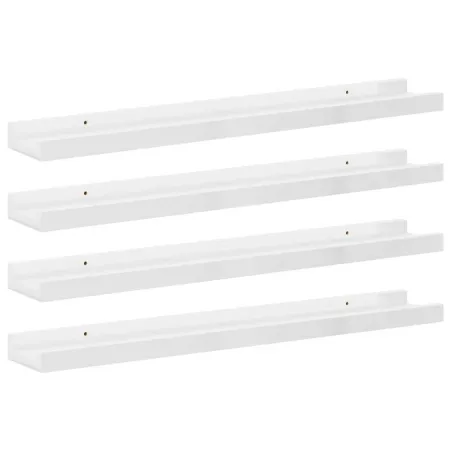 Étagères murales 4 pcs Blanc brillant 60x9x3 cm