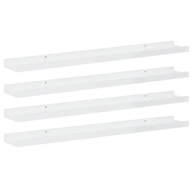 Étagères murales 4 pcs Blanc brillant 80x9x3 cm