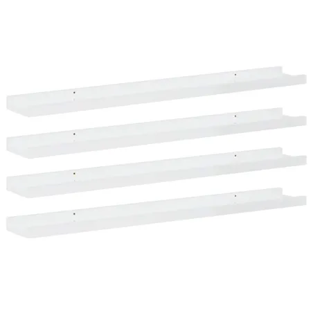 Étagères murales 4 pcs Blanc brillant 80x9x3 cm