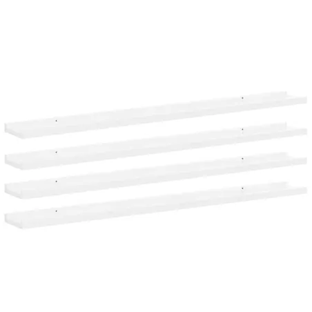 Étagères murales 4 pcs Blanc brillant 100x9x3 cm