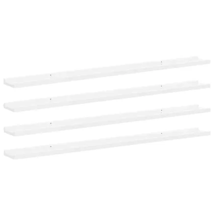 Étagères murales 4 pcs Blanc brillant 115x9x3 cm 2