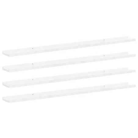 Étagères murales 4 pcs Blanc brillant 115x9x3 cm