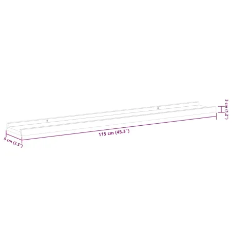 Étagères murales 4 pcs Blanc brillant 115x9x3 cm