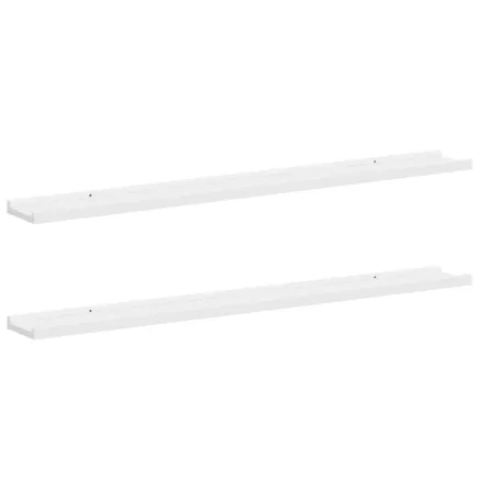 Étagères murales 2 pcs Blanc 100x9x3 cm 2