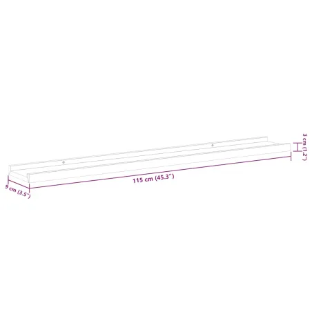 Étagères murales 2 pcs Blanc 115x9x3 cm