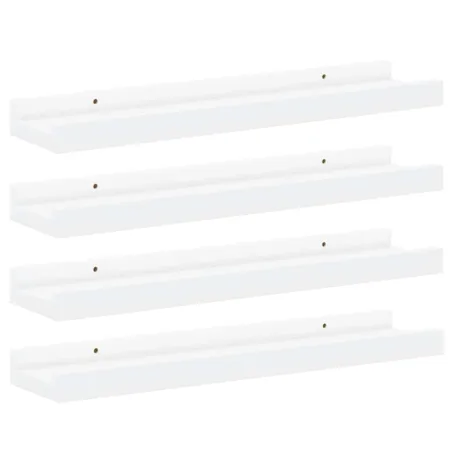 Étagères murales 4 pcs Blanc 40x9x3 cm