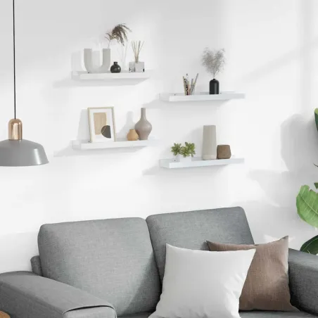 Étagères murales 4 pcs Blanc 40x9x3 cm