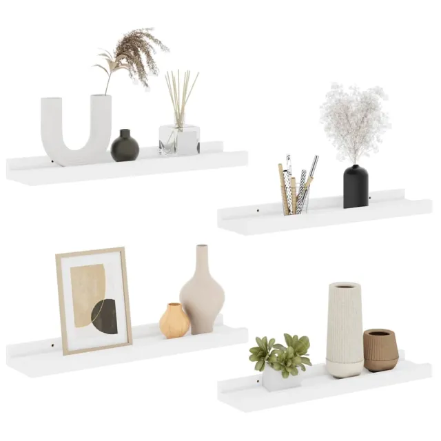Étagères murales 4 pcs Blanc 40x9x3 cm