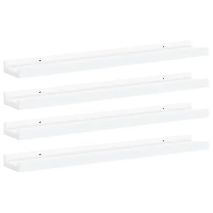 Étagères murales 4 pcs Blanc 60x9x3 cm 2