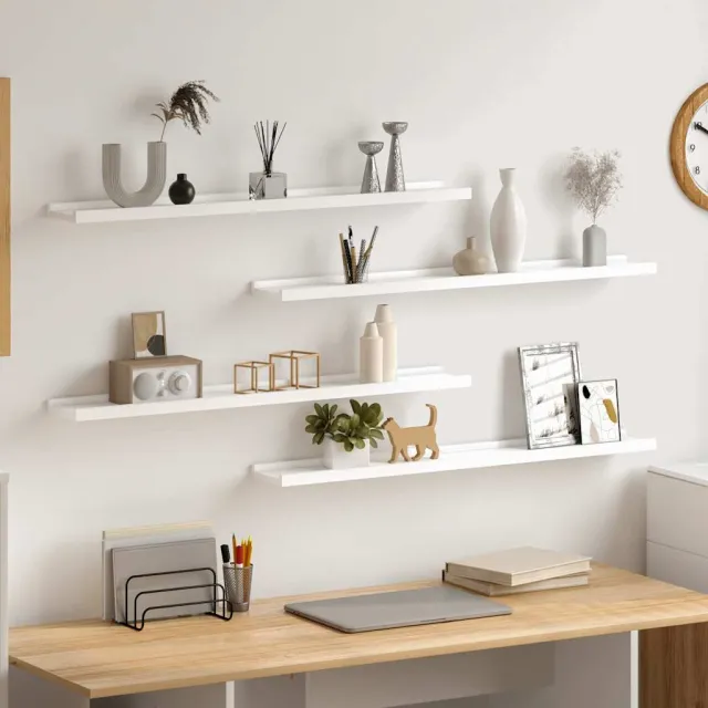 Étagères murales 4 pcs Blanc 80x9x3 cm