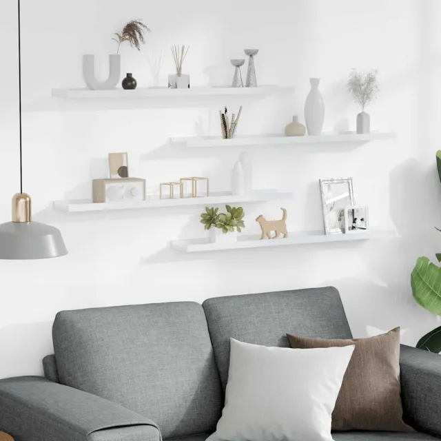 Étagères murales 4 pcs Blanc 80x9x3 cm