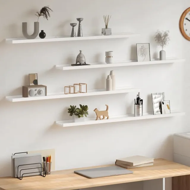 Étagères murales 4 pcs Blanc 100x9x3 cm