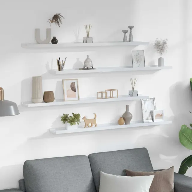 Étagères murales 4 pcs Blanc 100x9x3 cm