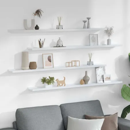 Étagères murales 4 pcs Blanc 115x9x3 cm