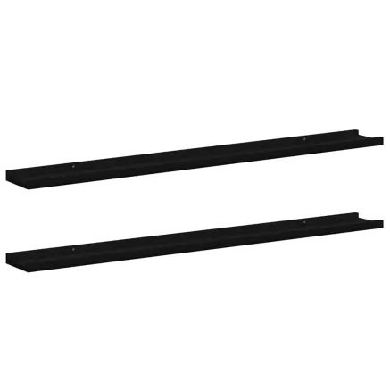 Étagères murales 2 pcs Noir 100x9x3 cm 2