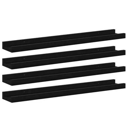 Étagères murales 4 pcs Noir 60x9x3 cm 2