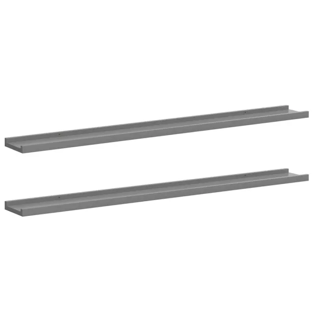 Étagères murales 2 pcs Gris 100x9x3 cm