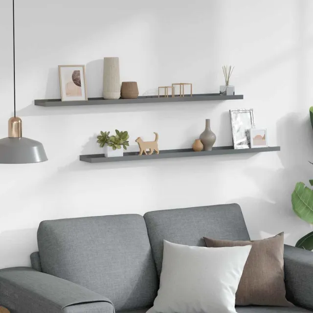 Étagères murales 2 pcs Gris 100x9x3 cm