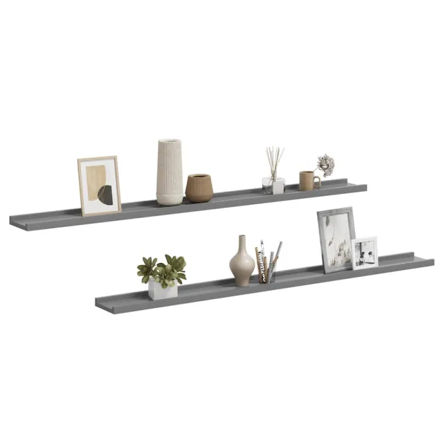 Étagères murales 2 pcs Gris 115x9x3 cm