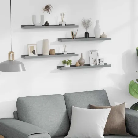 Étagères murales 4 pcs Gris 60x9x3 cm