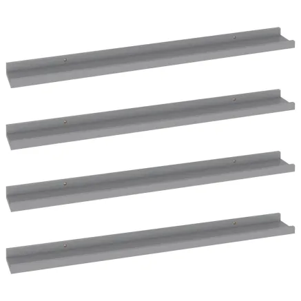 Étagères murales 4 pcs Gris 80x9x3 cm 2