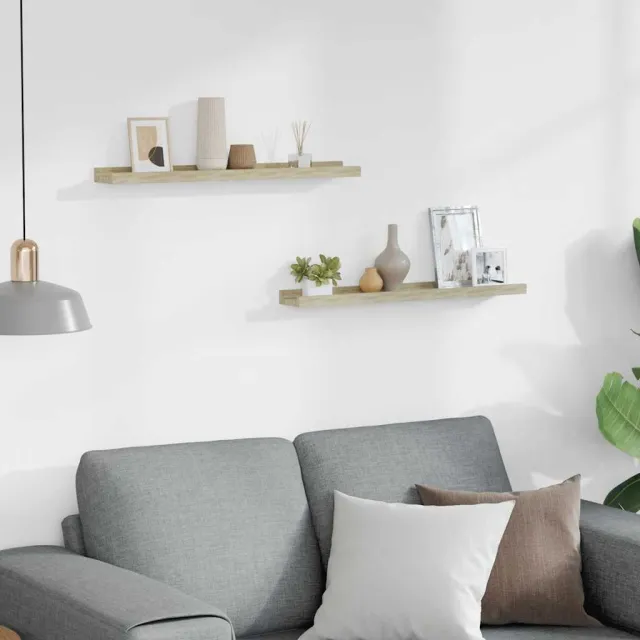 Étagères murales 2 pièces Chêne Sonoma 60x9x3 cm