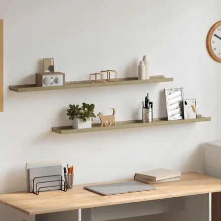 Étagères murales 2 pcs chêne sonoma 100x9x3 cm