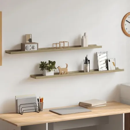 Étagères murales 2 pcs chêne sonoma 100x9x3 cm