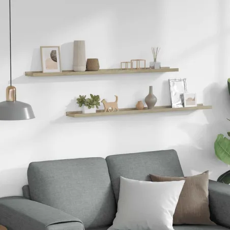 Étagères murales 2 pcs chêne sonoma 100x9x3 cm