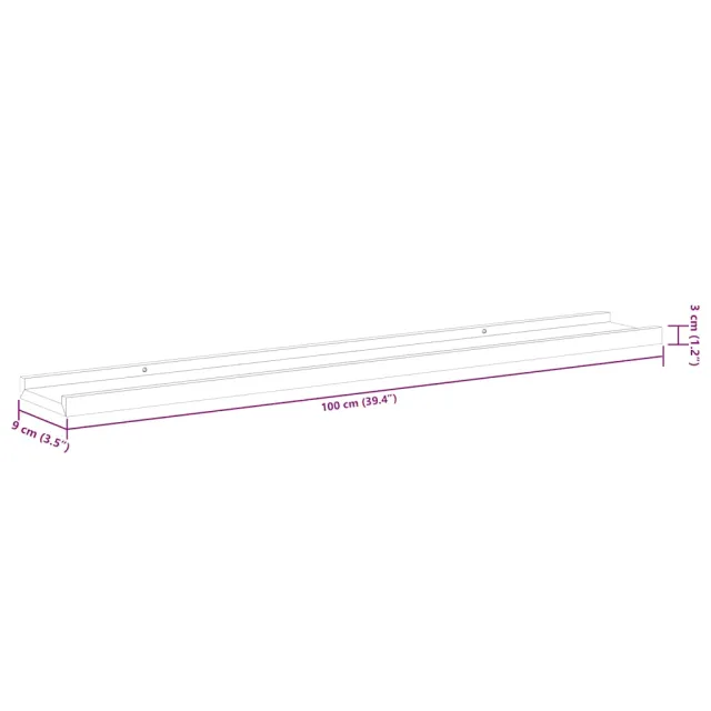 Étagères murales 2 pcs chêne sonoma 100x9x3 cm