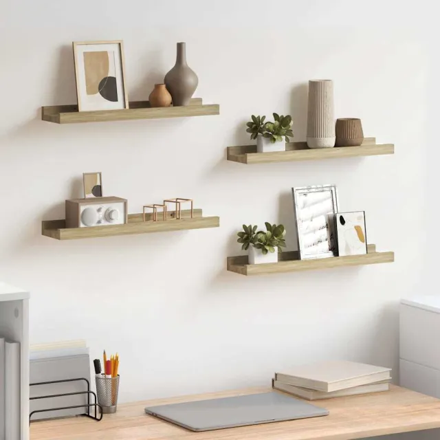 Étagères murales 4 pcs chêne sonoma 40x9x3 cm