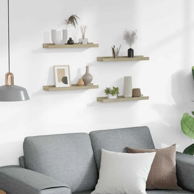 Étagères murales 4 pcs chêne sonoma 40x9x3 cm