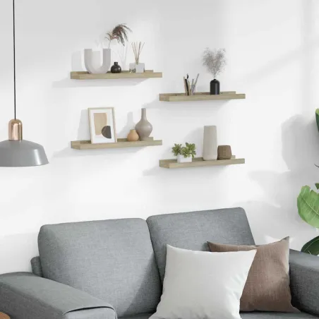 Étagères murales 4 pcs chêne sonoma 40x9x3 cm