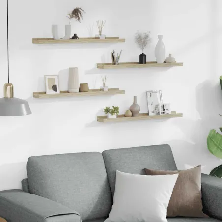 Étagères murales 4 pcs chêne sonoma 60x9x3 cm