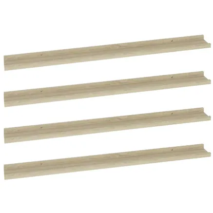 Étagères murales 4 pcs chêne sonoma 100x9x3 cm 2