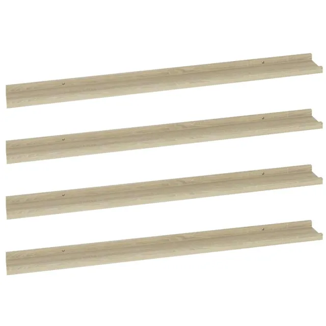 Étagères murales 4 pcs chêne sonoma 100x9x3 cm