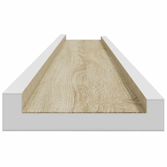 Étagères murales 2 pcs blanc et chêne sonoma 100x9x3 cm