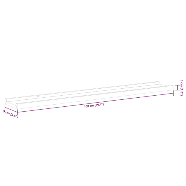 Étagères murales 2 pcs blanc et chêne sonoma 100x9x3 cm