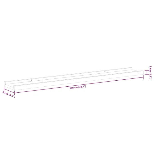 Étagères murales 4 pcs blanc et chêne sonoma 100x9x3 cm