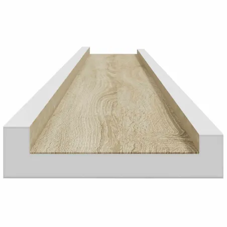Étagères murales 4 pcs blanc et chêne sonoma 115x9x3 cm