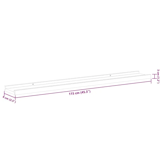 Étagères murales 4 pcs blanc et chêne sonoma 115x9x3 cm