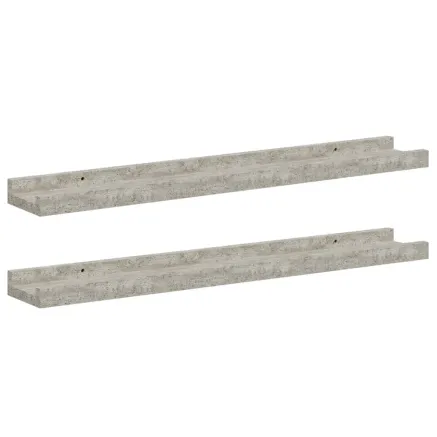 Étagères murales 2 pcs Gris béton 60x9x3 cm 2