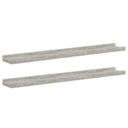 Étagères murales 2 pcs Gris béton 80x9x3 cm 2