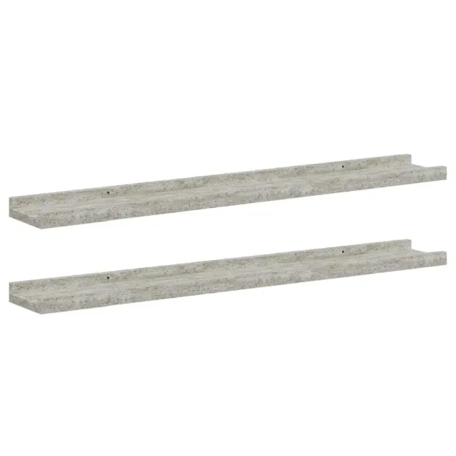 Étagères murales 2 pcs Gris béton 80x9x3 cm