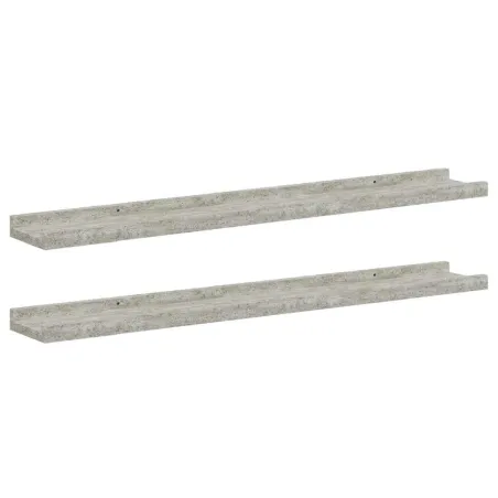 Étagères murales 2 pcs Gris béton 80x9x3 cm