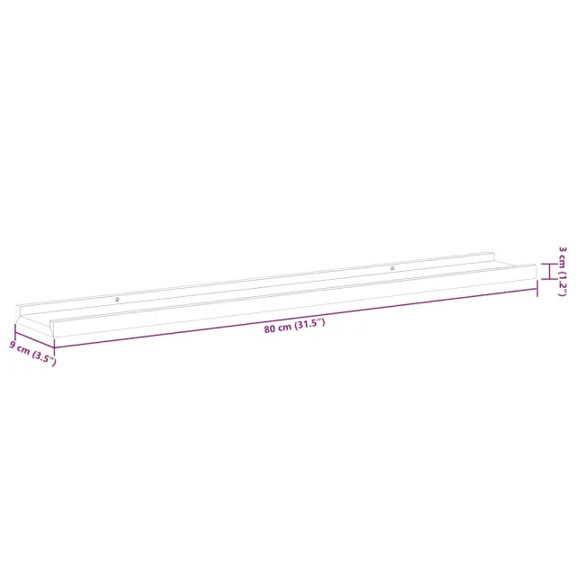 Étagères murales 2 pcs Gris béton 80x9x3 cm