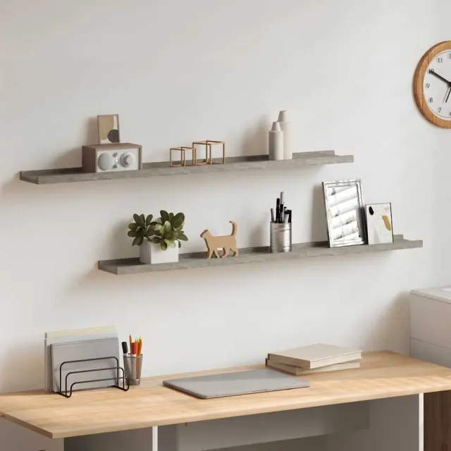 Étagères murales 2 pcs Gris béton 100x9x3 cm